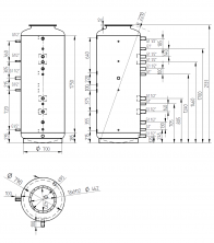 Akumulační nádrž s ohřevem TUV - MT0 1000l d790+170l