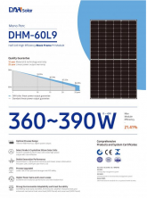 380Wp Fotovoltaický solární panel DAH Solar Černý